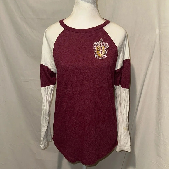 maroon & white Harry Potter "Seeker" graphic long sleeve shirt size large - Picture 1 of 4